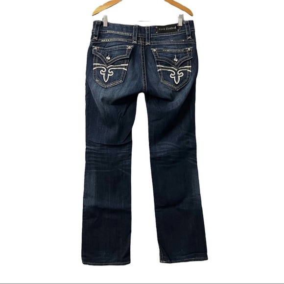 Rock Revival Denim - Rock Revival Gwen Boot Jeans Womens Size 32 Thick Stitch Dark Blue 34 Inseam
